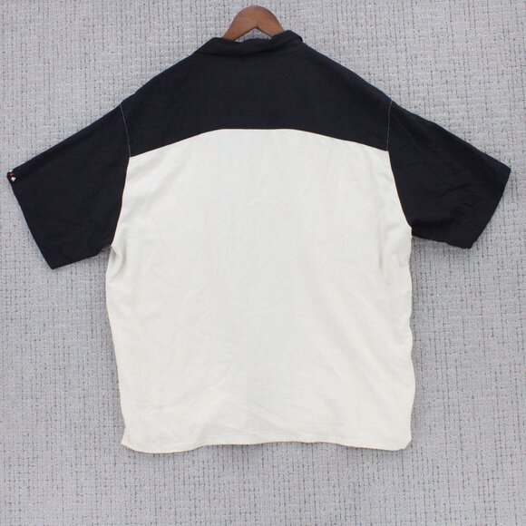 Vintage Island Republic Silk Shirt 2XL Mens Beige All In Poker Graphic Art Rare - Picture 8 of 10